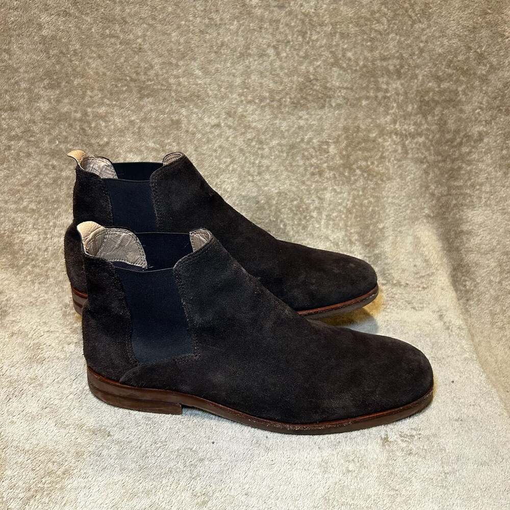 H by Hudson Sero1 Dark Brown Suede Chelsea Boots Size 10.5